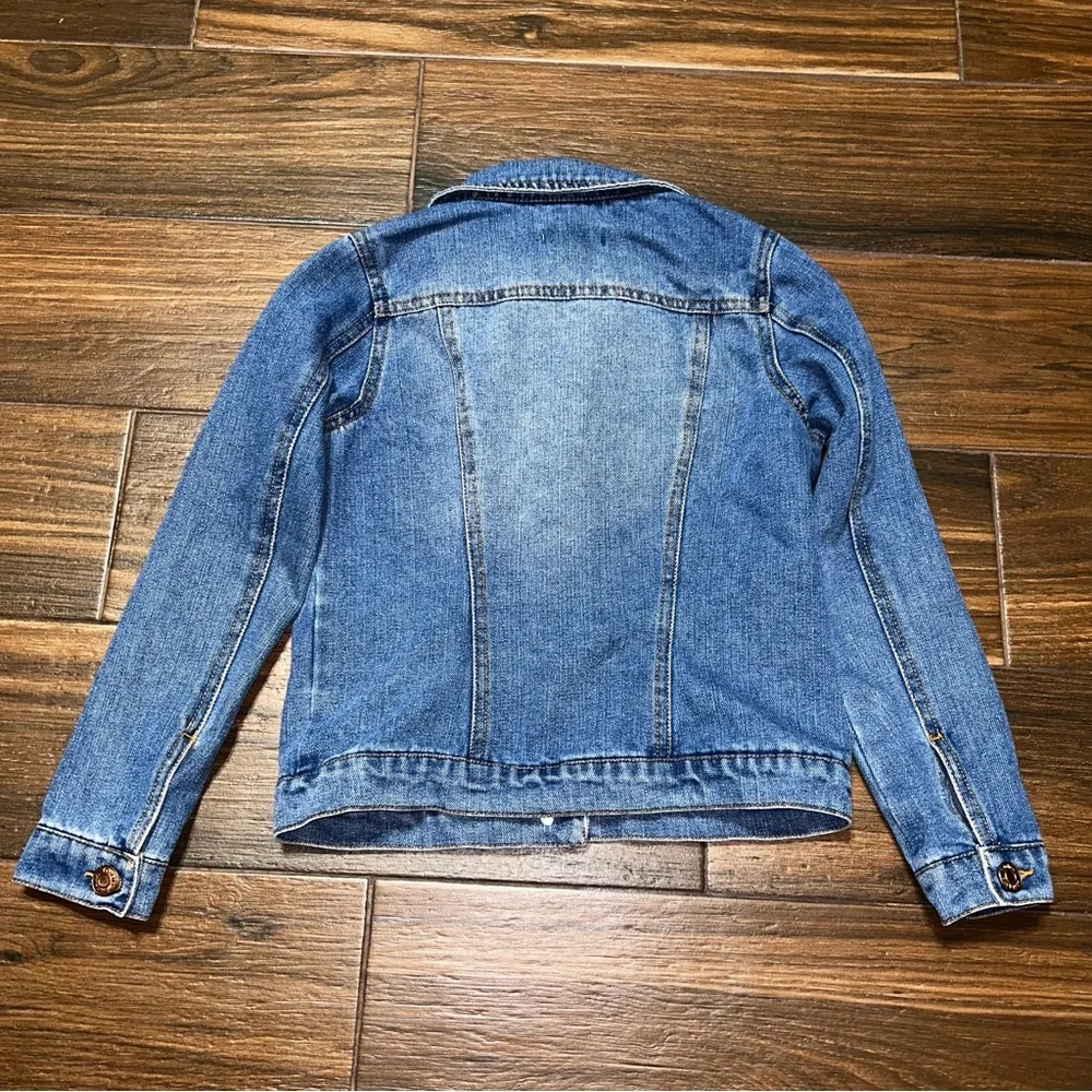 Tommy Bahama Kid’s Denim Jean Jacket 8 Medium Wash Rose Gold Copper Buttons